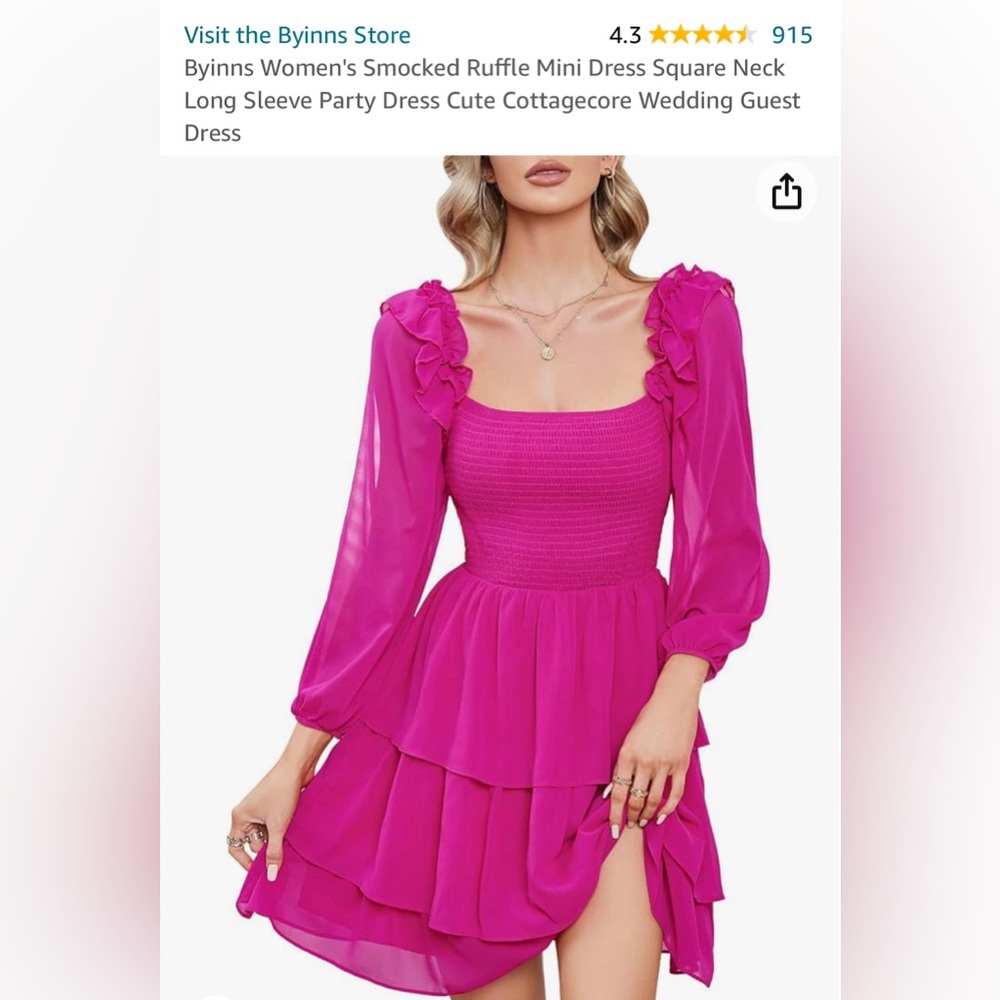 💕Smocked Ruffle Mini Dress 💕 - Picture 2 of 3